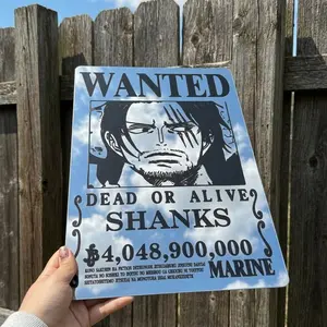 Shanks Wanted Poster Mirror, Artistic Decorative Print Wall Decoration for Room