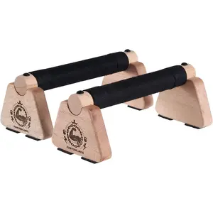 Push Up Stand, 2 PCS Wood Parallettes Bars, 9" Wooden Calisthenics Equipment, Handstand Blocks and Pushup Handles for Handle Stands Grip Strength Training, Planks Calisthenics