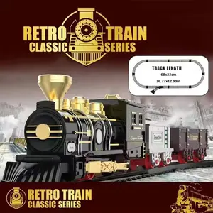 Classic Vintage Train Track Toy Set, Parent-Child Interactive Playset, Model Train Enthusiasts Gift, Indoor Toys, Educational Toy