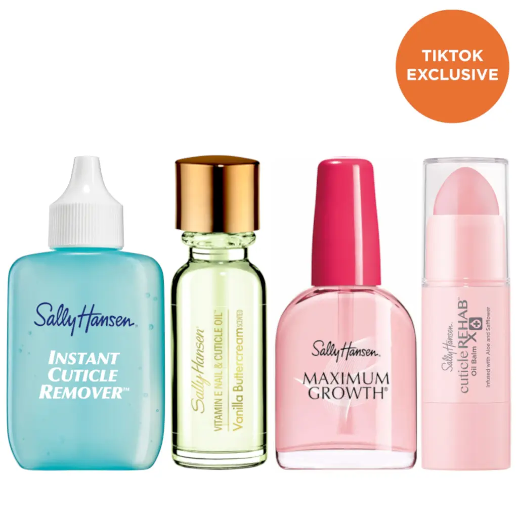 Sally Hansen Self-Care Sunday Kit: Cuticle Remover, Nail Growth Treatment, Balm & Cuticle Oil, 4-Piece Bundle Sally Hansen Self-Care Sunday Kit: Cuticle Remover, Nail Growth Treatment, Balm & Cuticle Oil, 4-Piece Bundle
