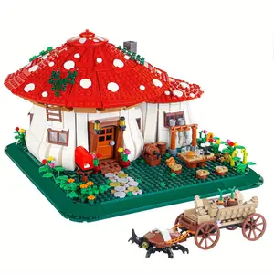 2233 PCs Mushroom House Building Blocks, Garden Tree House Building Blocks Model Suit, Suitable for Adults and Children Flower Bricks