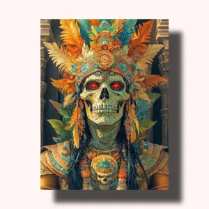 Elegant Skull DIY Paint by Numbers Gothic Halloween Home Decor Art for Adults Beginner Friendly Zen Escape Non-toxic Acrylics High-Quality Canvas Quick Progress Personalized Gift