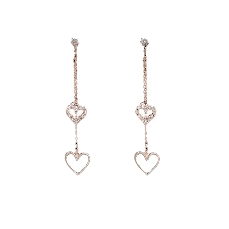 Silver openwork tassel earrings