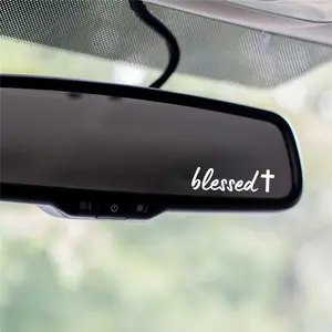 Women's car blessing mirror stickers, faith mirror stickers, cute vinyl mirror stickers, religious car accessories, Sticker for cars