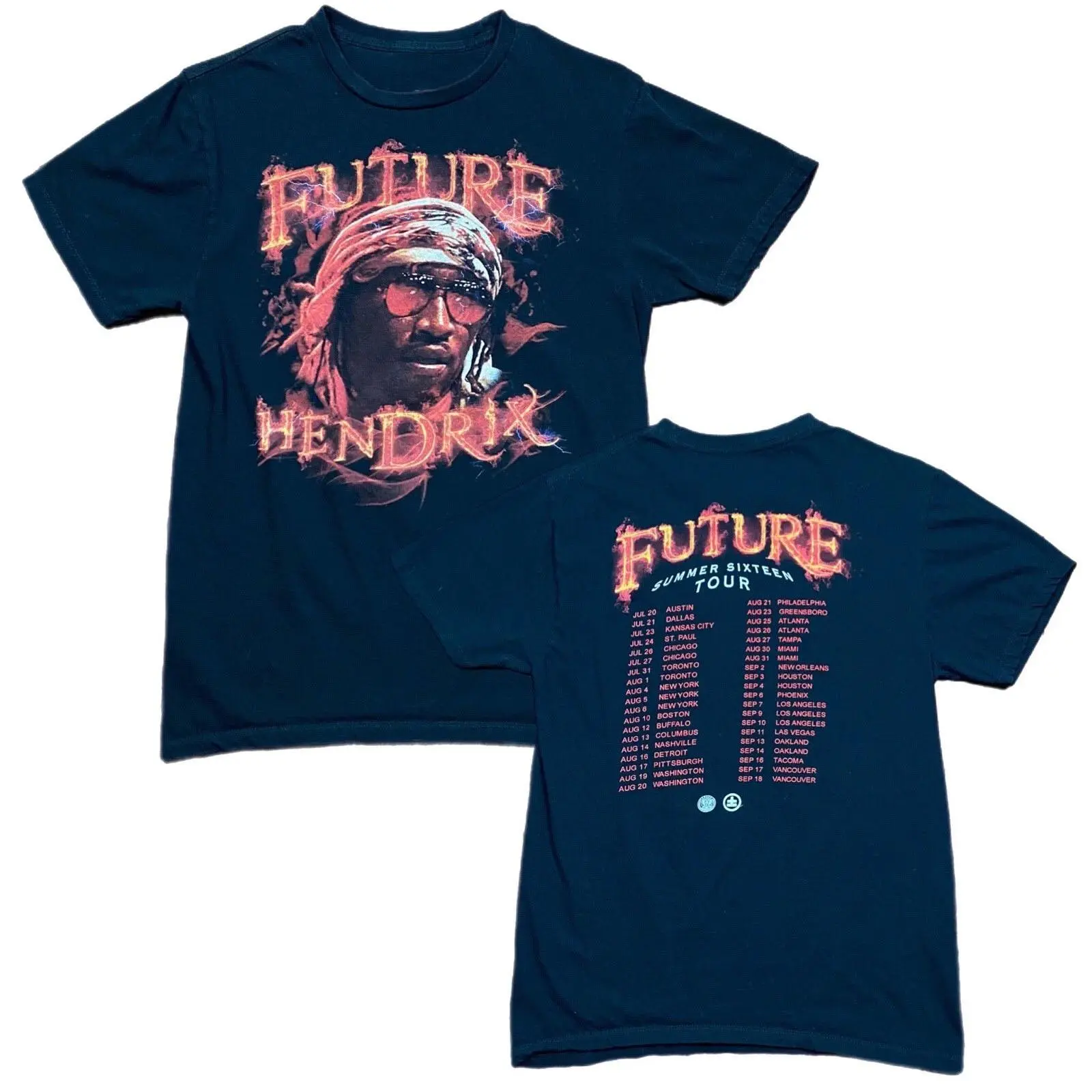 Future Hendrix Summer 2016 Tour T Shirt Size Adult Medium Back Rap Tee