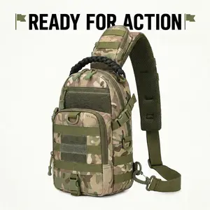 Multi-Functional Tactical Chest Sling Bag for Men, Military Style Crossbody Backpack with Multiple Pockets, Adjustable Shoulder Strap, Lightweight Anti-Theft EDC Gear for Hiking Cycling Camping Outdoor Travel