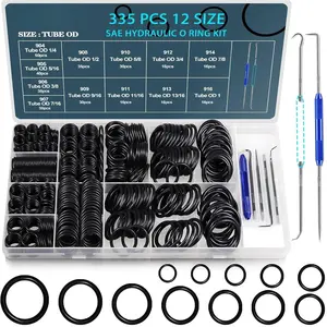 355counts Hydraulic O-Ring SAE 900 Series 12 Size Buna-N 70A Inch O Rings Seal Kit for Hydraulic Fitting,Straight Thread Tube Fittings,Cylinders,BOSS ORB Fittingsgiftgiftgift
