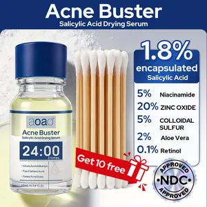 AOAO Salicylic Acid Acne Serum, 24-Hour Acne Treatment, Reduces Pimple Scars, Reduces Inflammation, Controls Oil, Suitable for Sensitive Skin , Fast Pimple Relief, Fades Acne Scars, Flatten Pimples,