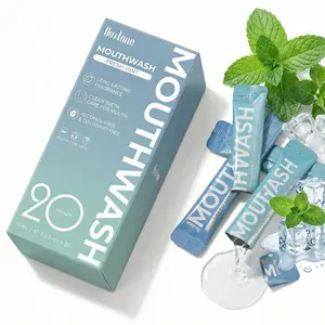 Oustane 20-Pack Travel Mouthwash Packets - Refreshing Mint Sensation - On-the-Go Breath Freshener (0.5 fl oz Each)