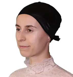 Firdevs Satin Hijab Bonnet Underscarf Black