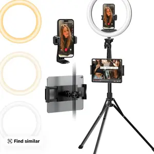 # Say hello to perfect lighting! 12" ring light for clear, bright videos • Works with both phone & tablet 74" adjustable tripod for any angle S Ideal for TikTok, makeup & live streaming Make your content look professional instantly!