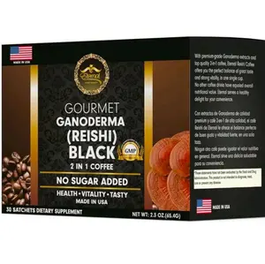 Eternal Gourment 4x Ganoderma Coffee 2 in 1 Reishi Black Coffee Mushroom Blend for Enhanced Health & Unique Taste Flavor