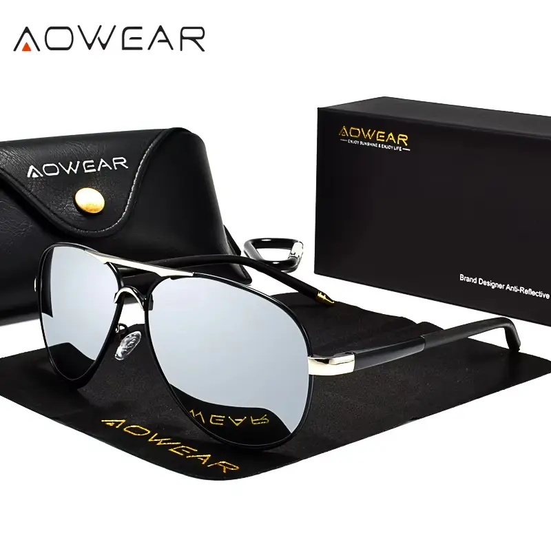 Men's Aviation Sunglasses Men Polarized Mirror Sunglass for Man HD Driving Pilot Sun Glasses lunettes de soleil homme