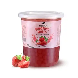 BREXONIC Boba Pearls Popping Bursting Boba, Tapioca Pearls For Bubble Tea (Strawberry , 2 LB 1 Pack)