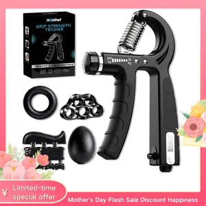 Homhut Hand Grip Strengthener Kit 6-in-1,Adjustable Resistance Gripper, Forearm Exerciser, Finger Stretcher & Stress Relief Grip Ball,Perfect for Athletes, Gym Lovers & Boyfriend Gift