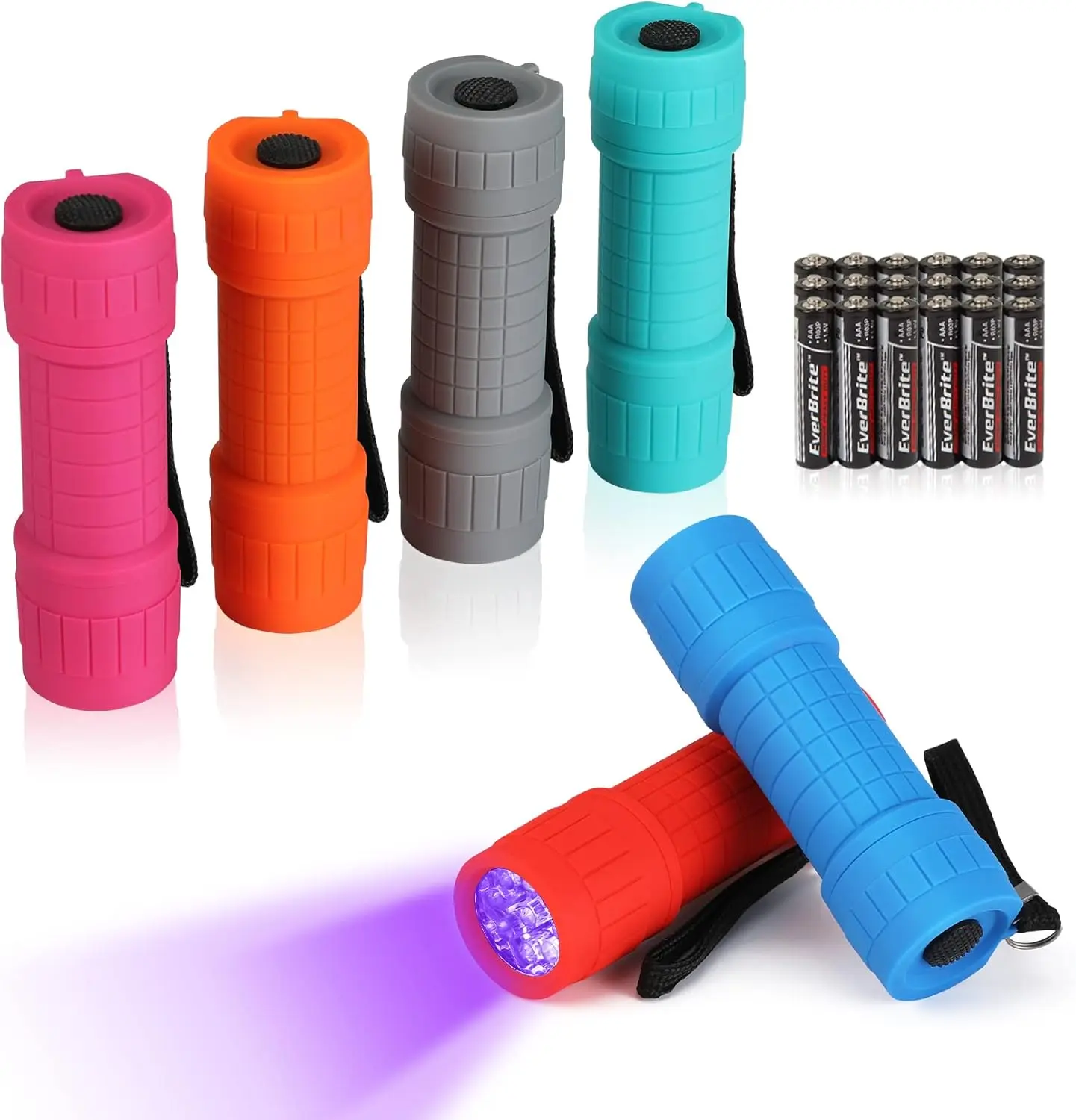 Black Light Flashlight 6-Pack, UV Mini Flashlight, 9-Led 395nm Detector for Pet Urine, Stains, Scorpions, 18 AAA Batteries IncludedGift..