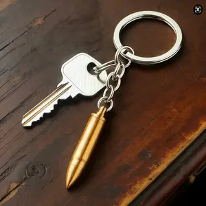 Bullet Keychain Elegant Metallic Bullet-ShapedDecorativeKeychain with Key Ring for Car MirrorBackpack & HomeDecor Creative Holiday Gift IdeaHanging Ornaments Decoration Hangable Hangable
