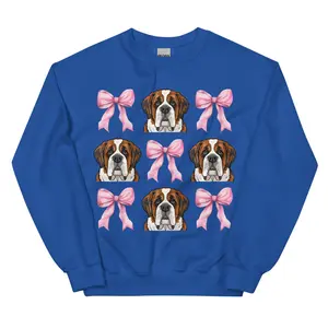 Saint Bernard with Pink Bows Sweatshirt