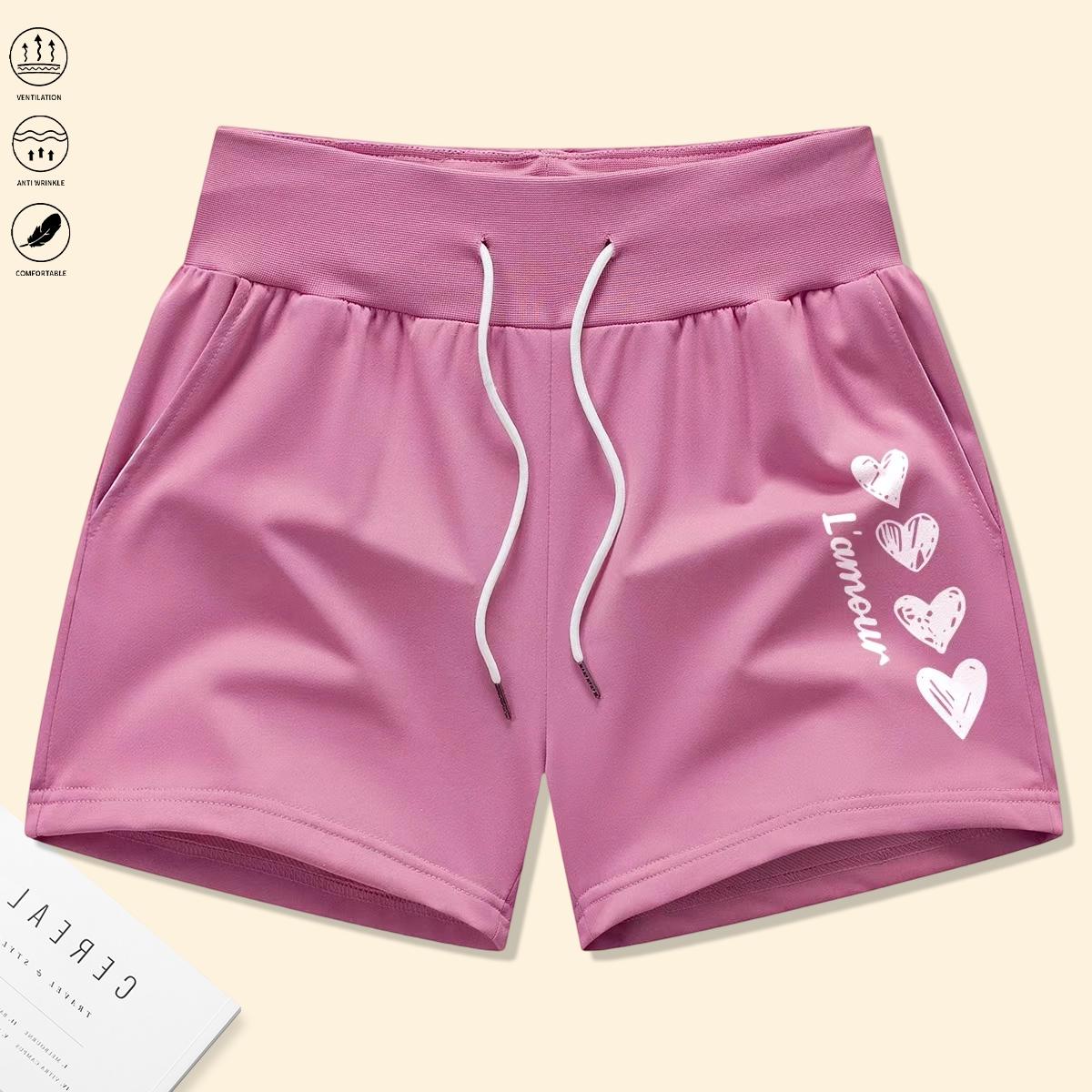 Set of 4 women’s shorts featuring drawstring and elastic waistband, adjustable fit, comfortable fabric—ideal for beach vacations, gym workouts, and home wear. Summer shorts, women’s shorts.