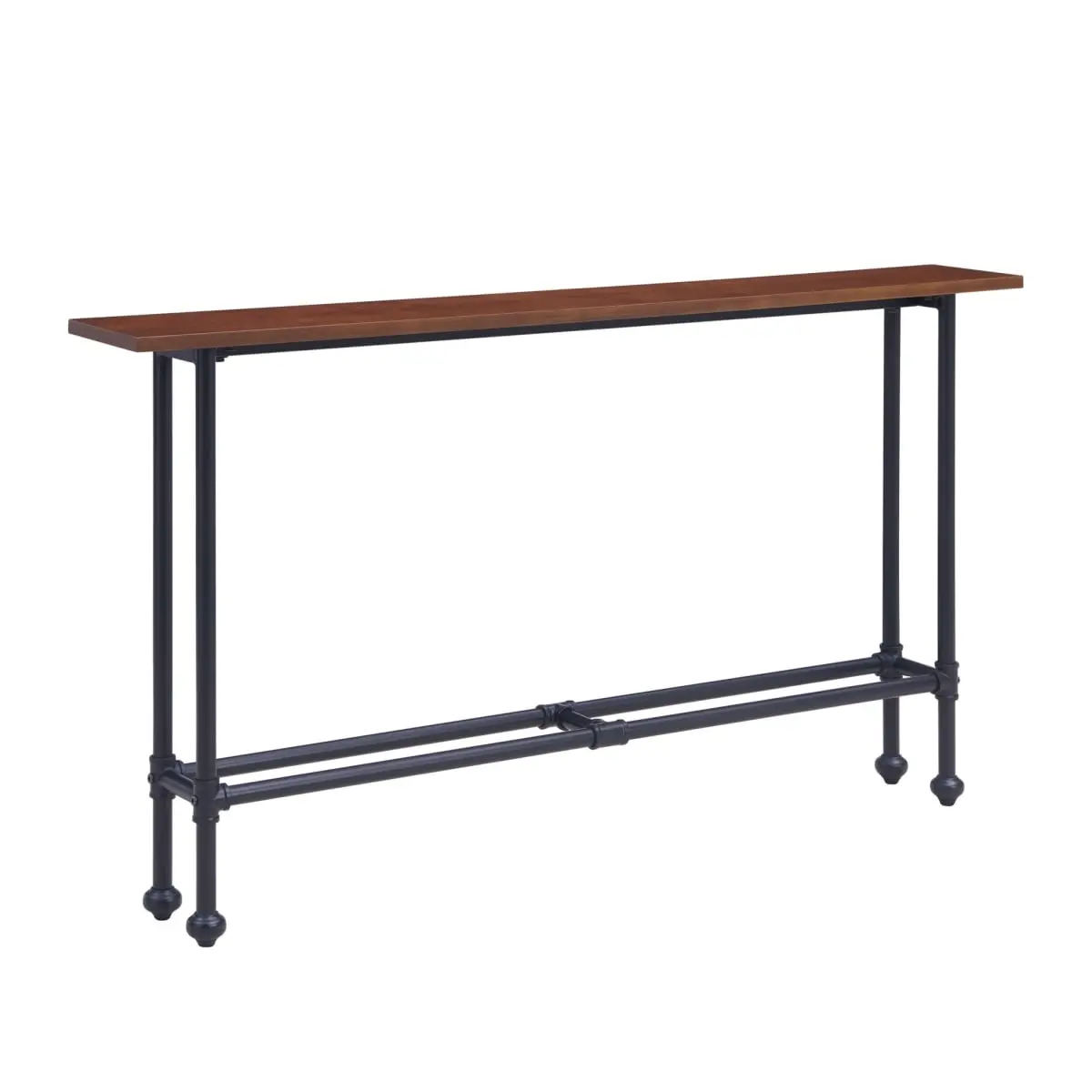360 Stand 56 in. Rectangular Free Standing Console Table - 4-Legged Sturdy Design, Wood & Metal Construction, Espresso & Black Finish (Model 402407), Four-Legged