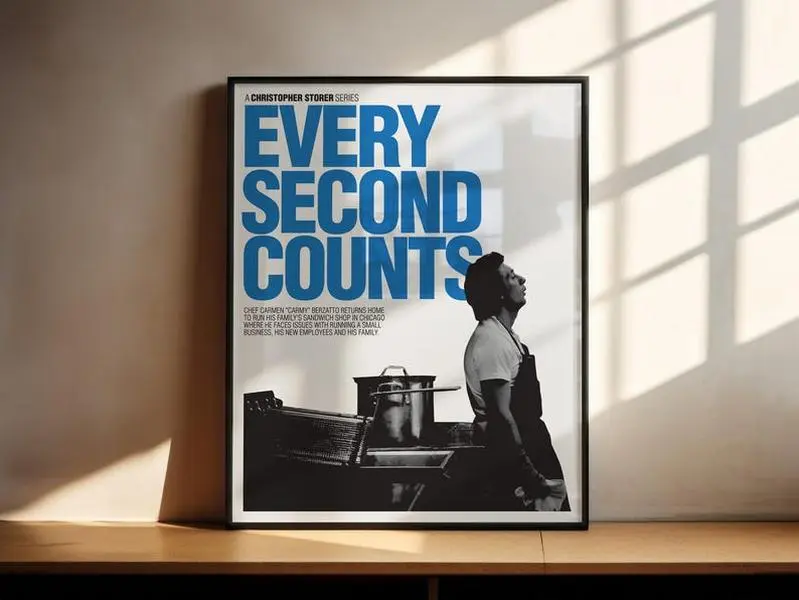 The Bear TV Show, Every Second Counts, Minimalist Poster, Wall Art