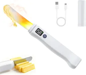 Rechargeable Heating Butter Knife Spreader,Adjustable Heat (131℉/158℉),Electric,Cordless,Heats up in 5 Seconds,Nonstick Stainless Steel Blade,Can Quickly Melt Cold Hard Butter and Coconut Oil,Cheese