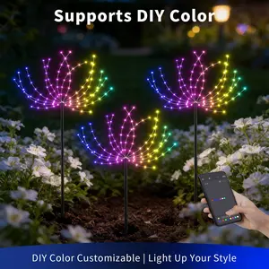1PC outdoor courtyard floor string lights, 105 lamp beads RGB/IC color-changing model, segmented design, support APP control + DIY styling, suitable for birthday, wedding, Easter decoration, terrace, courtyard decoration and wedding atmosphere creation
