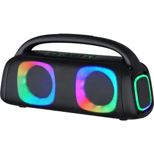 Supersonic IQ Sound Portable Bluetooth Speaker IQ-3540BT with RGB Lights TWS USB Micro SD FM Radio Inputs Stereo Sound Voice Assistant Remote Control Type-C Charging Cable