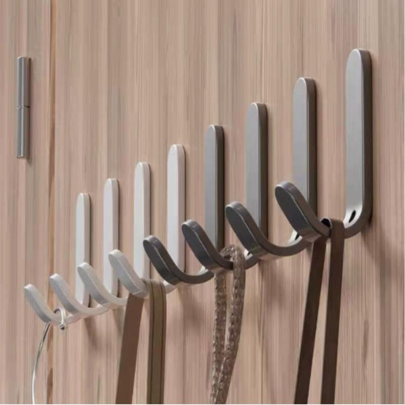 6pcs Strong Adhesive Hooks, No Drilling Required, Easy Installation, Wall Mounted Hook Set for Keys Clothes Towels Organization Home Organizer Hook