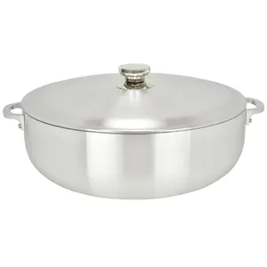 Chef Pro Commercial Grade Aluminum Caldero Stock Pot, Silver, 18.3 Quarts