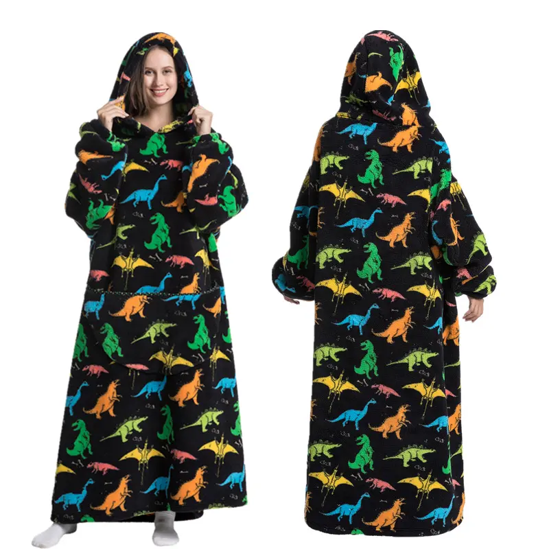 Multi colored dinosaur warm clothing
