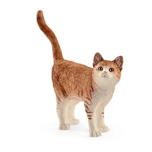 Cat - Schleich Farm World Orange and White Tabby Cat Toy - Toy Model Figurine - Home Decor Omaments