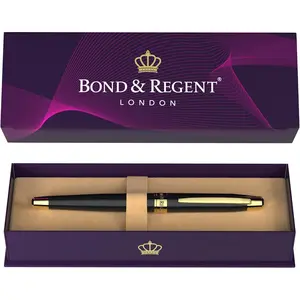 24 Karat Gold Luxury Rollerball Pen - Fancy Executive Professional Writing Gift Set for Men & Women, Nice Pens, Gloss Black