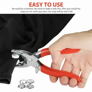 Craftsmanship DIY 100 Sets Metal Snaps Buttons, Fastener Pliers Press Tool Kit, Ideal for Sewing and Crafting Projects
