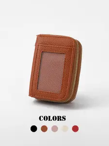 Double Zipper Accordion Wallet, PU Leather Card Holder with ID Window, Large Capacity Multi-Functional Coin Purse, Multiple Card Slots, Slim Portable Stylish Wallet for Men & Women, Perfect Gift for Valentine's Day, Father's Day, Thanksgiving, Christmas