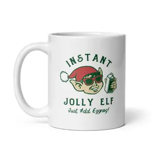 Instant Jolly Elf Mug Funny Xmas Drinking Party Elves Coffee Cup - 11oz Funny Coffee Mugs Ceramic Printed Drinkware Cup