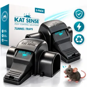 Kat Sense Covered Rat Trap & Chipmunk Trap, Prevents Accidental Triggering with Tunnel Design, Quick Action Pest Control Device, Indoor Outdoor Mouse Trap, Reusable Snap Style Rodent Control