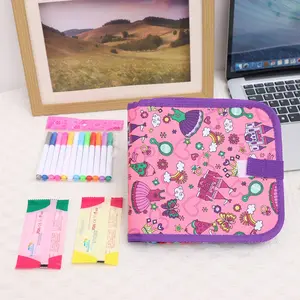 Mini Cute Portable Erasable Sketchbook Set, Watercolor Multi-Faceted Doodle Notebook, Back-To-School Gift with 12 Pens Art Markers Pen