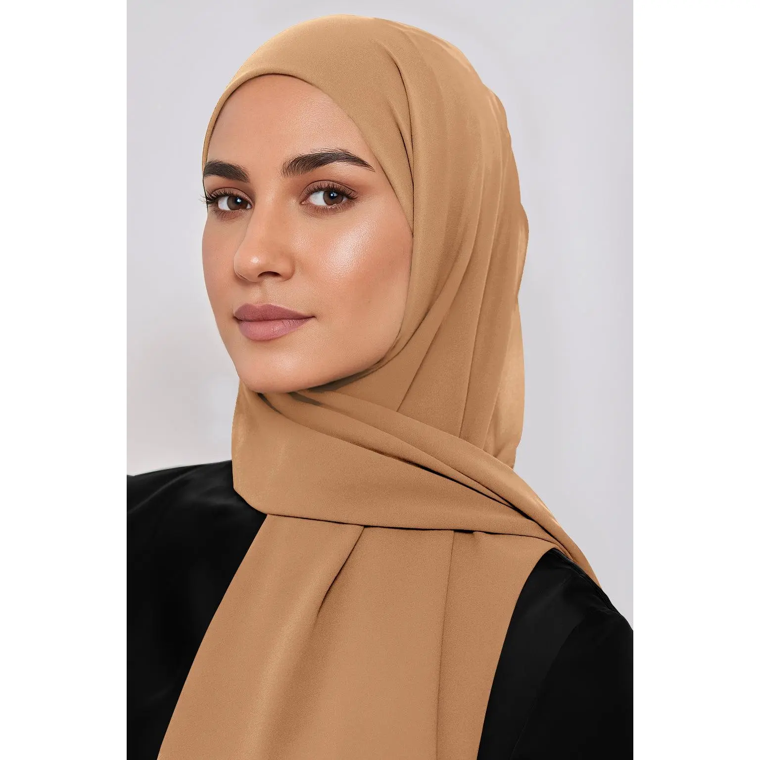 Premium Chiffon Hijab - Café