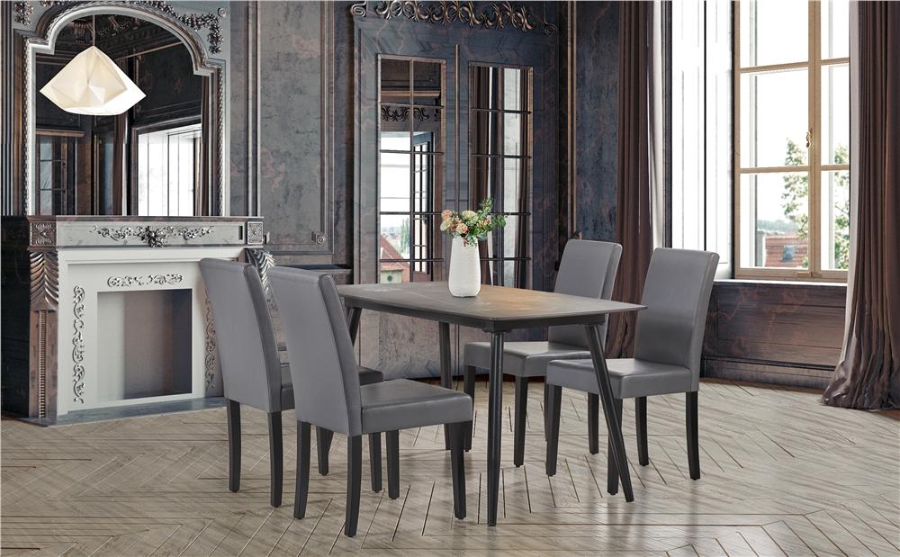 Yaheetech 4PCS Dining Room Chairs High Back Padded Rubberwood Legs Kitchen Chairs for Home Restaurants