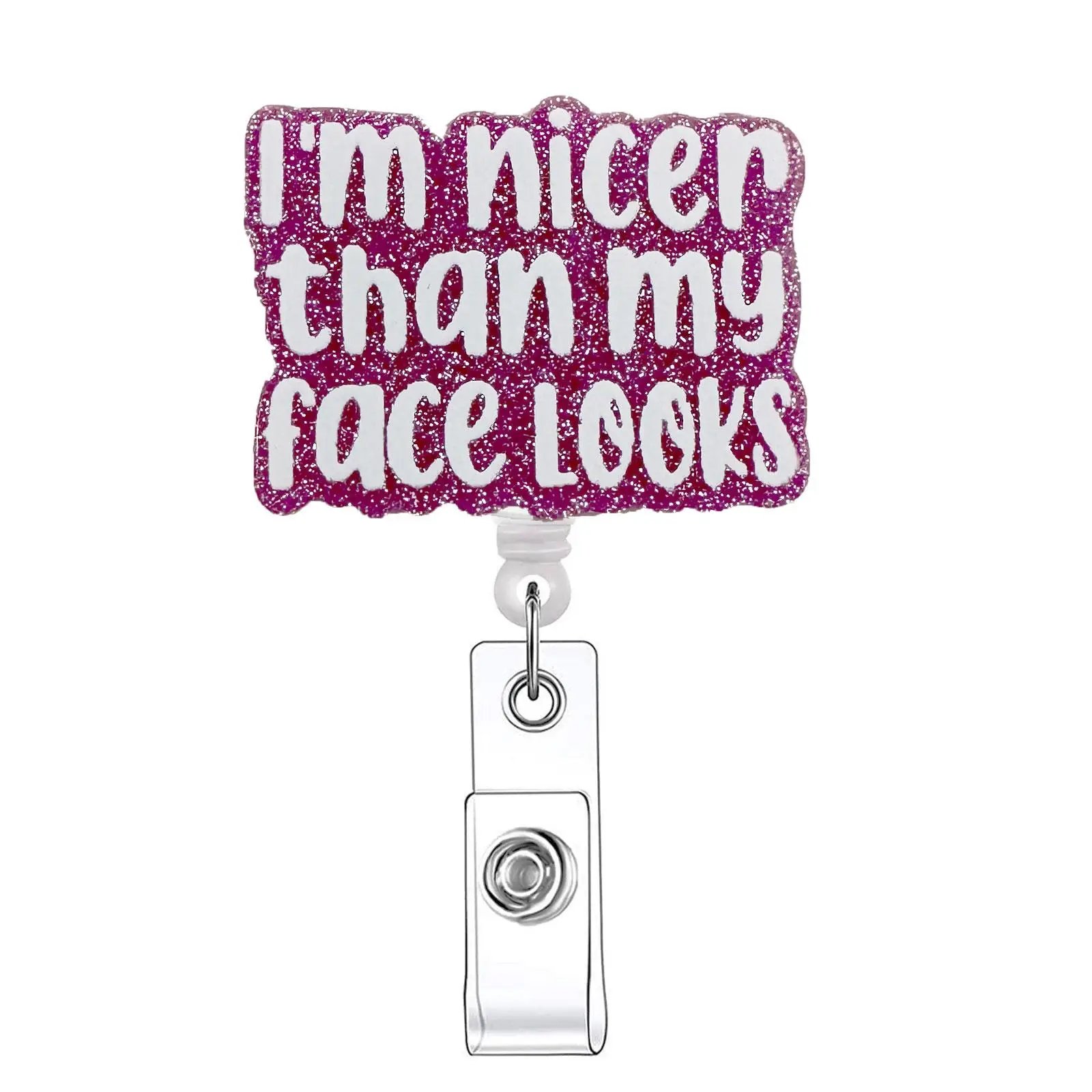 Letter Design Badge Holder, Retractable Badge Reel, Identification Badges & Supplies for Nurses, Doctors, Students & Office Staff