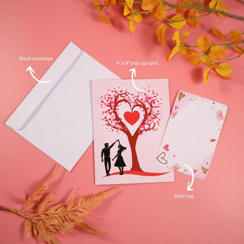 Valentine's Day Pop-Up Greeting Card 3D Surprise Instant Heart Flutter Love's Chapter Unveil Emotionally Impactful Paper Art with Dynamic 3D Patterns
