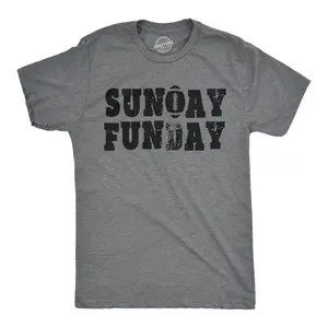 Mens Sunday Funday Vintage Football Sports Weekend Partying T shirt Mens Funny T Shirts Cool Vintage Fashion T-Shirt Gift Classic Menswear Football Apparel for Men Funny Vintage Short Sleeve Novelty Tees for Dark Grey