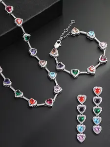 Women's Jewelry Set, Chain Necklace Bracelet Earrings Trio, Fashionable Jewelry Set, Elegant Jewelry Set, Sexy Colorful Accessories for All Seasons, Perfect Gift Idea