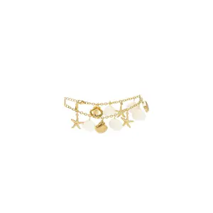Casa Clara Maddie Shell Charm Anklet in Ivory Shell