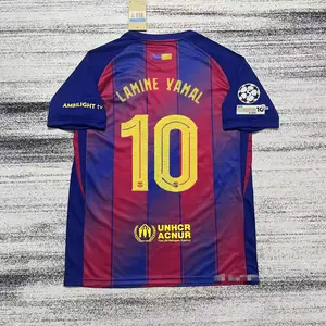 2526 FCB home red Yamal 10 short sleeved football jersey for sale