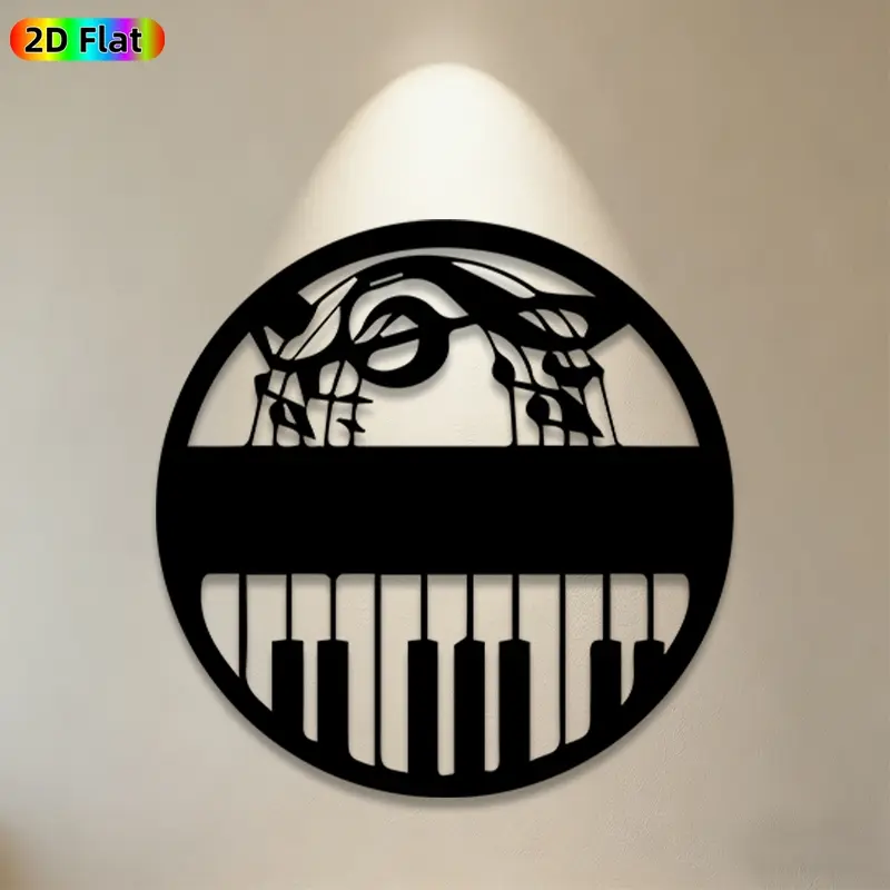 1pc Piano Keyboard Metal Wall Art,Piano Keyboard Statue Mural, Ideal Gift for Christmas, New Year, Music Decor Enthusiasts, Rust-Resistant Metal Wall Decor Wall Sculptures, Perfect for Living Room Wall & Garden Fence, Unique Home Decor