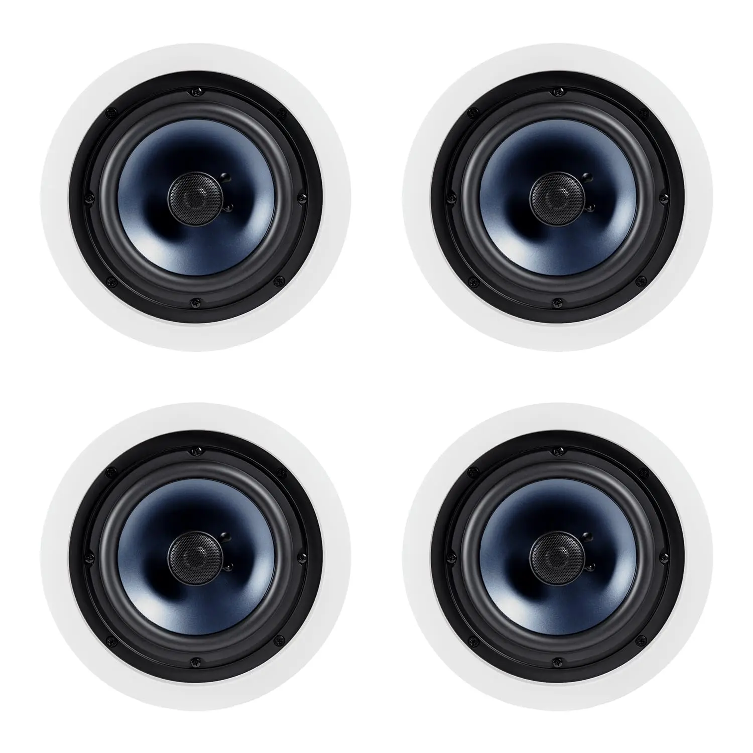 Polk Audio RC80I 2-Way Aluminum Round In-Ceiling Speakers - 4 Pack (White), 8" Dynamic Balance Woofer, Tweeter, Ceiling Mount, for Covered Porch, Home Cinema, Music Setup, Watch Party, Surround Sound Systems