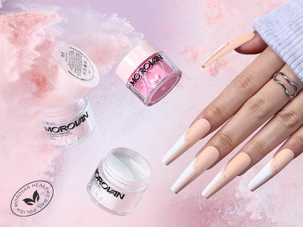 MOROVAN Acrylic Nail Blossom Kit with Everything: Elysium Series Professional Acrylic Set with UV Lamp, Nail Charms & Glitter Acrylic Powder, Complete Nail Starter Kit for Beginners