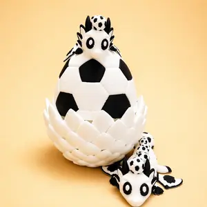 Dragon Egg Soccer Ball with 2 Mini Dragons Inside – Football Season Gift for Kids & Soccer Fans, Collectible Room Decor, Desk Display, Unique Gift for Birthdays & Holidays